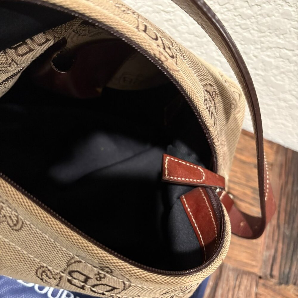 Dooney and Bourke - Vintage Canvas Signature Monogram Hobo Bag - Picture 7 of 12
